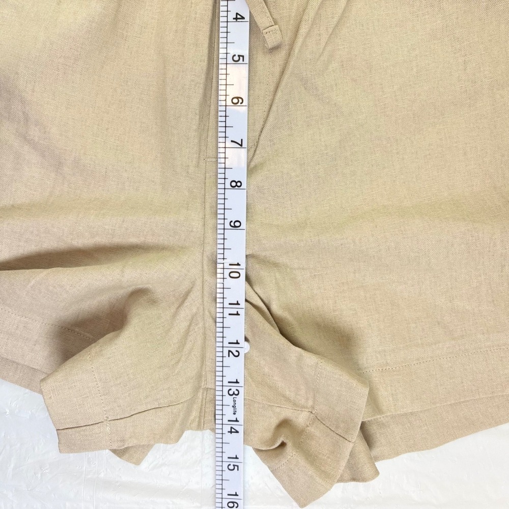 Gap Womens Khaki Linen Blend Pull On Shorts Elastic Drawstring Medium NWT NEW - Picture 8 of 10